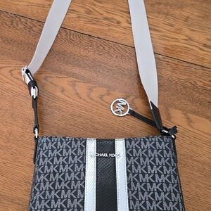 Michael Kors Jet Set Small Signature Logo Stripe Crossbody Bag